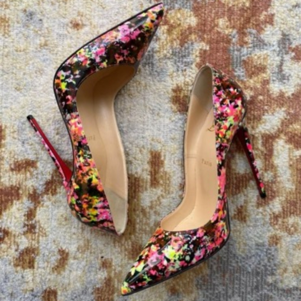 Christian Louboutin multicolor shoes. SIZE 39.5. Comes with box & dustbag